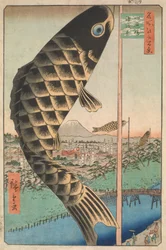 Suido-brug en Surugadai, uit de serie Honderd beroemde uitzichten van Edo (Edo Meisho Hyakkei)